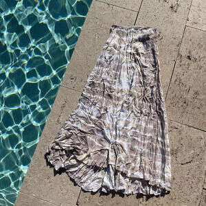 Tiare Hawaii Flowy Sandy Beachy Tie-Dye Maxi Vacation Skirt